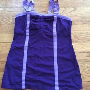 Lululemon Yoga Tank Top Dual Straps Sz 8, Purple